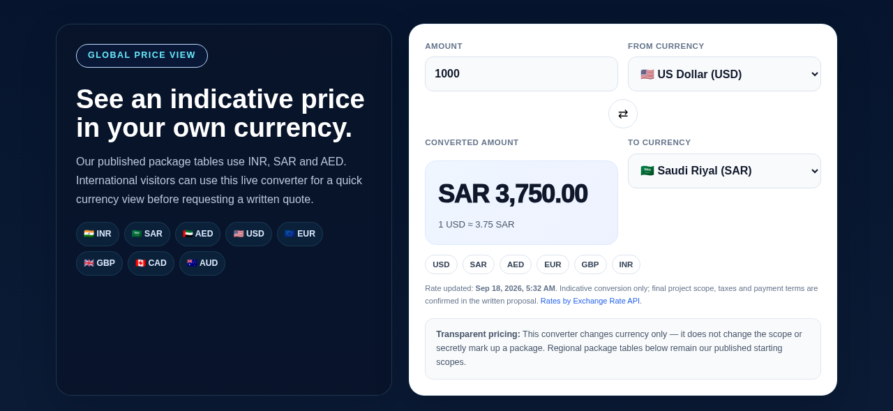 Freshtiq live currency converter